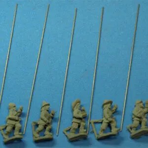 Armored Pikemen Advancing In Mixed Headgear