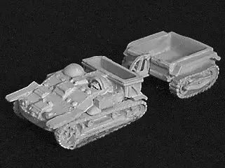 UE Armored Tractor With Tracked Trailer and TC Figures