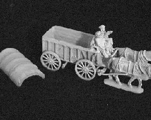 Wagon with 2 Horses and Rider and Driver